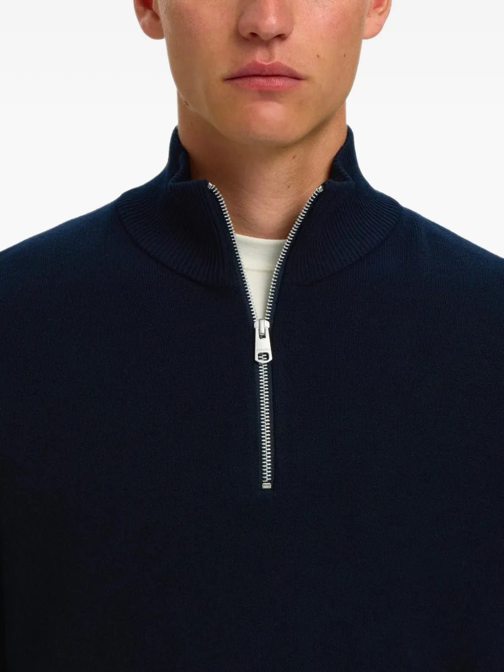 SELECTED Teller half-zip sweater Blauw
