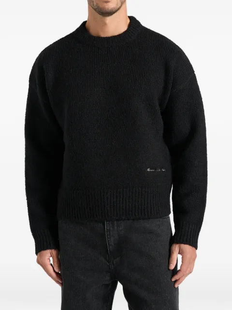 Manière De Voir KW001 in black brushed wool-blend knit signature sweater
