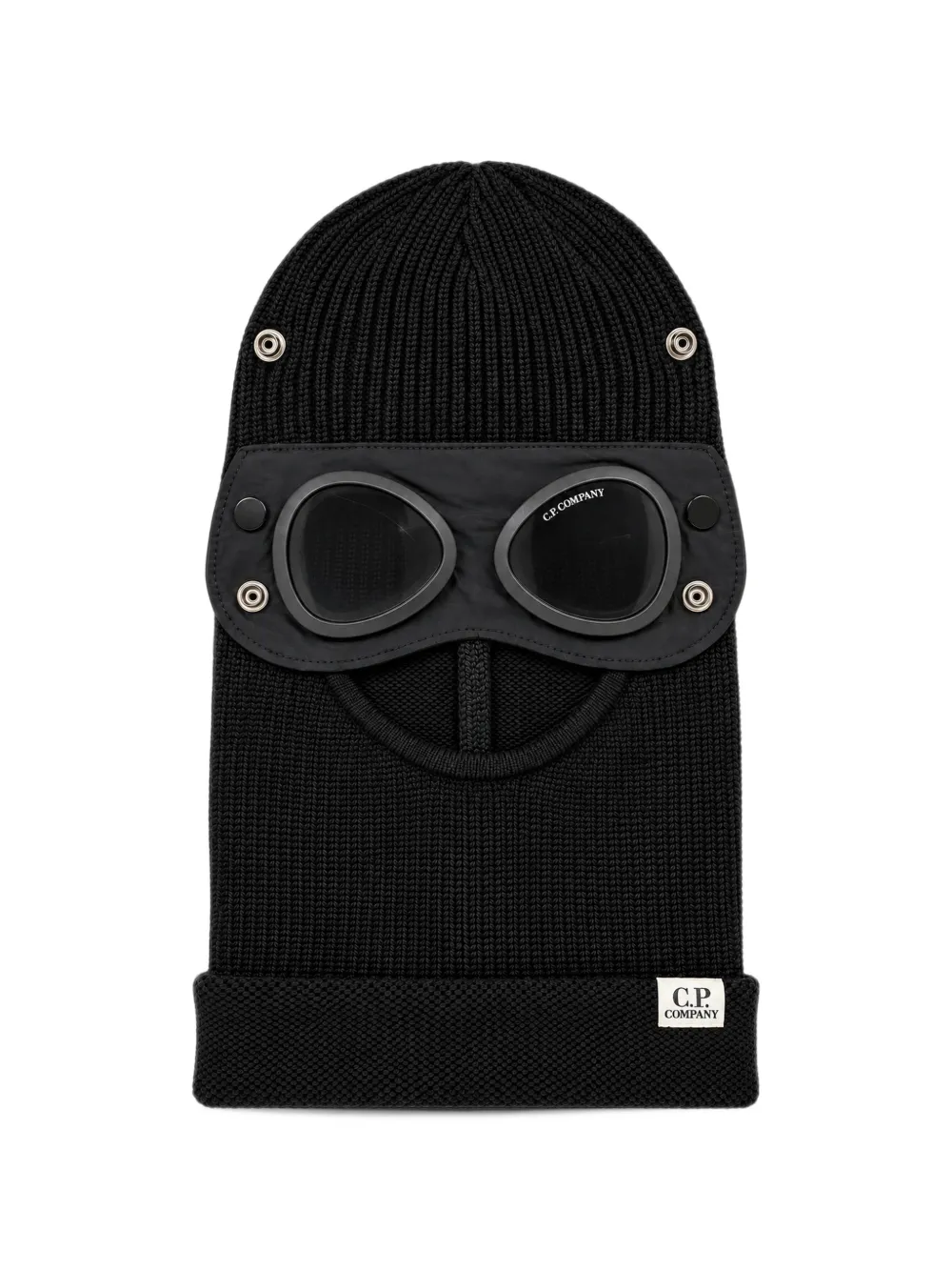 C.P. Company Kids Goggle-detail ribbed-knit balaclava - Nero