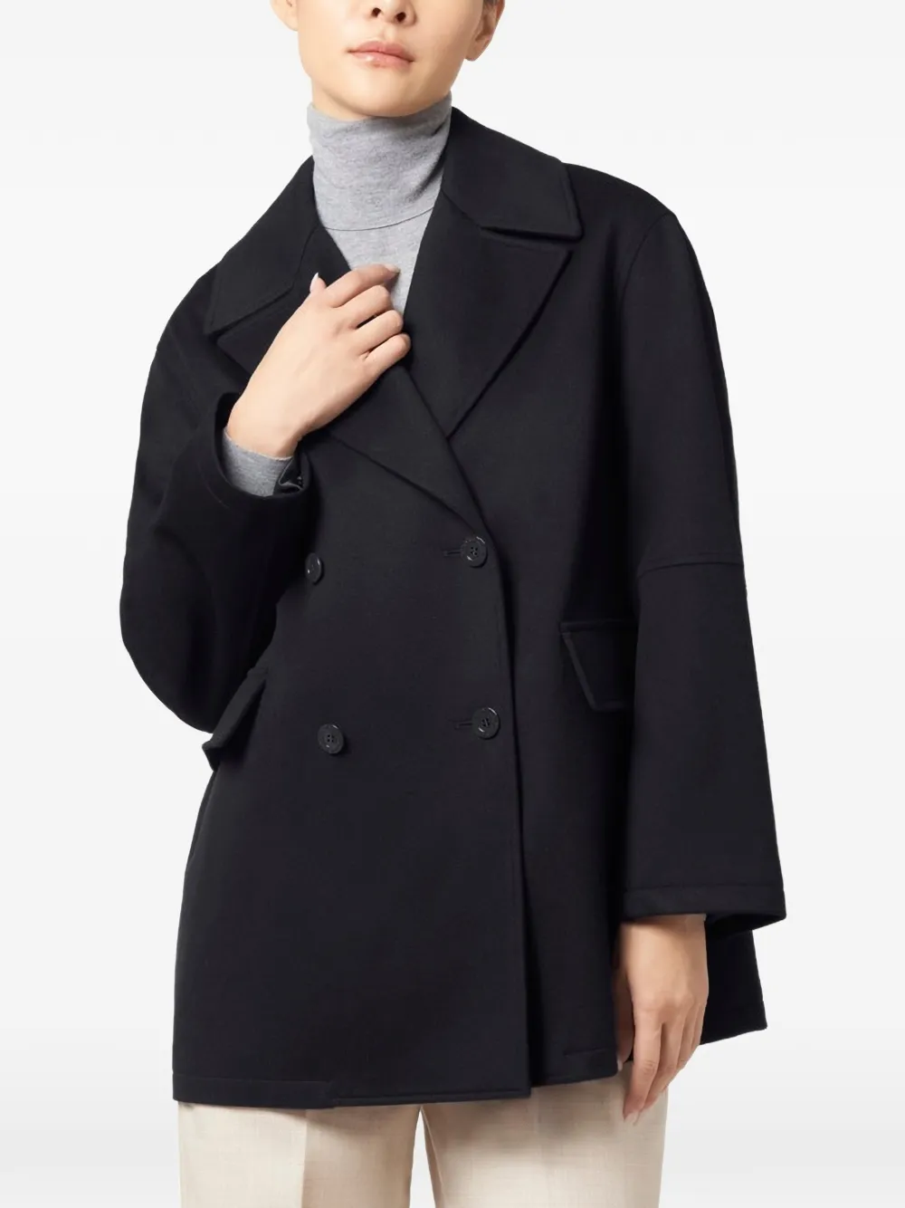 Paul & Shark double-breasted cashmere peacoat Blauw