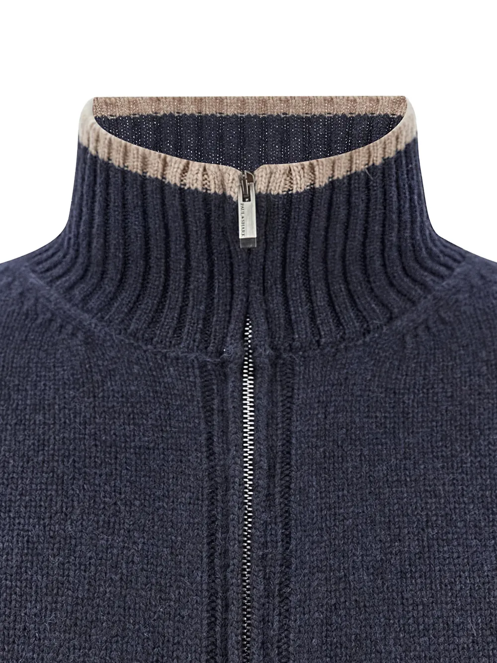 Paul & Shark zip-up cashmere cardigan Blauw