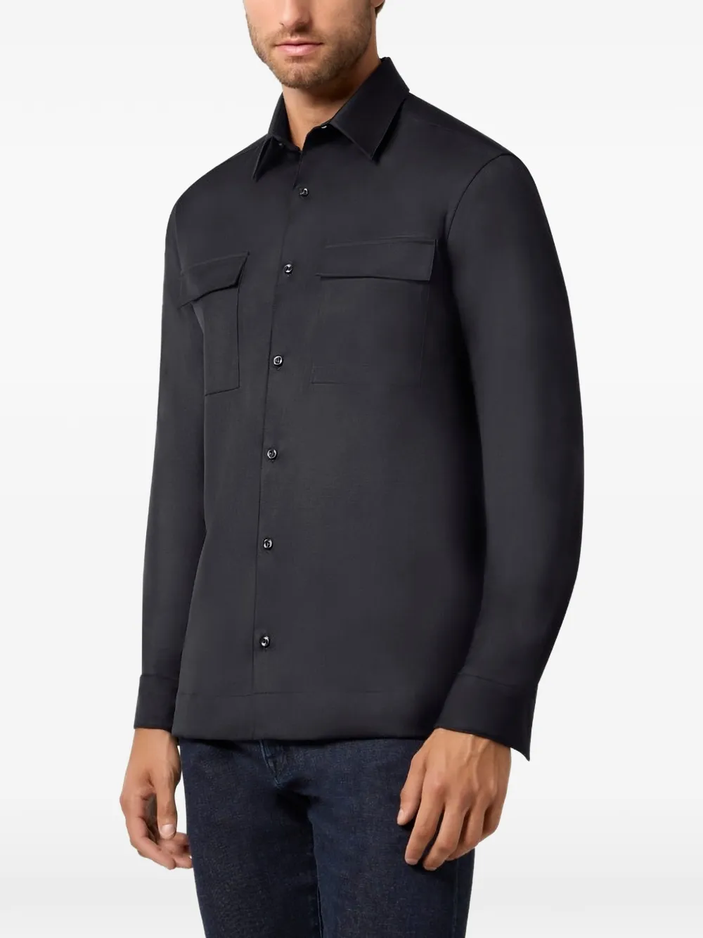 Paul & Shark button-up chest-pocket overshirt Blauw