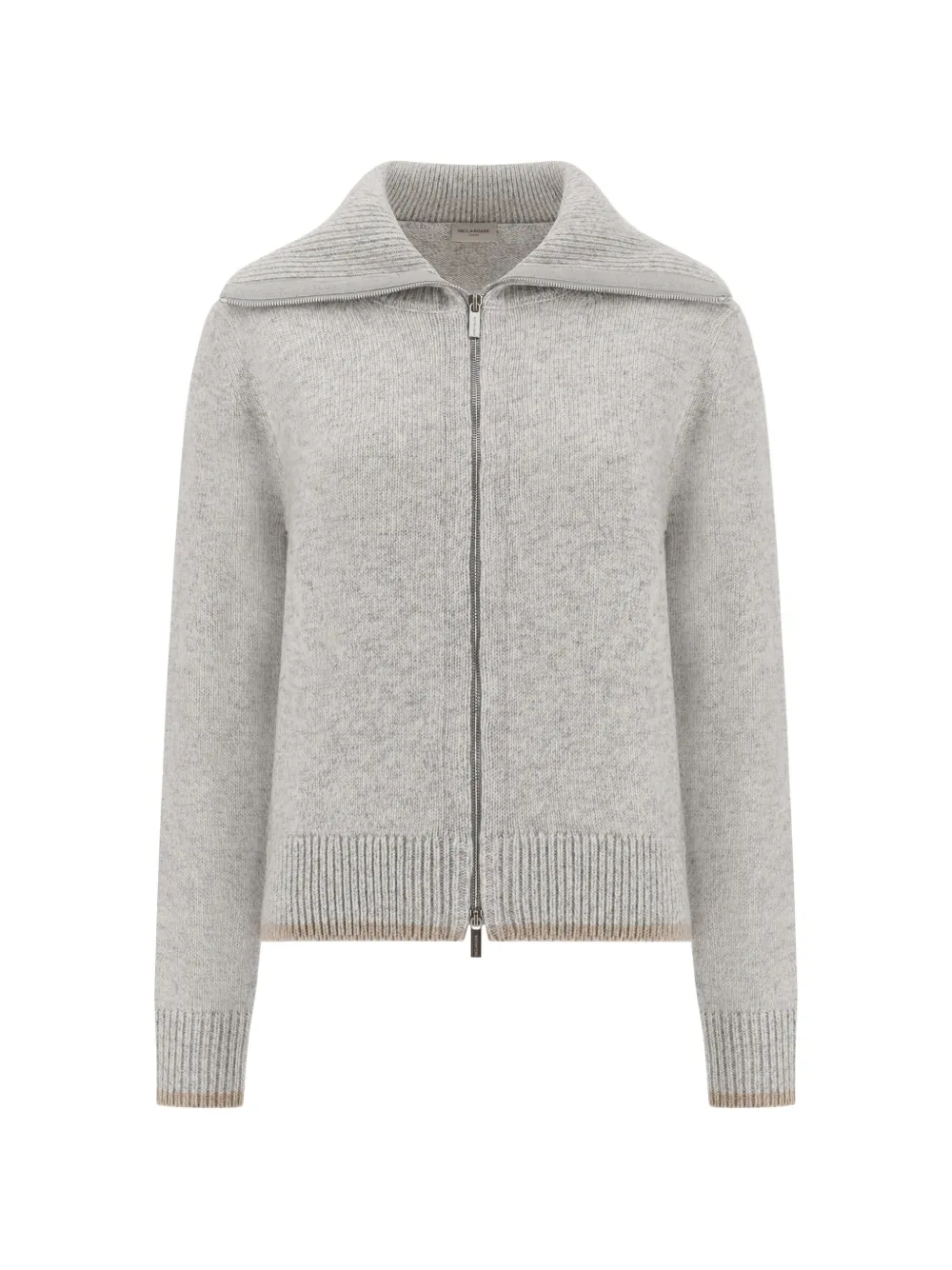 Paul & Shark Vest met geribbelde kraag en rits Grijs