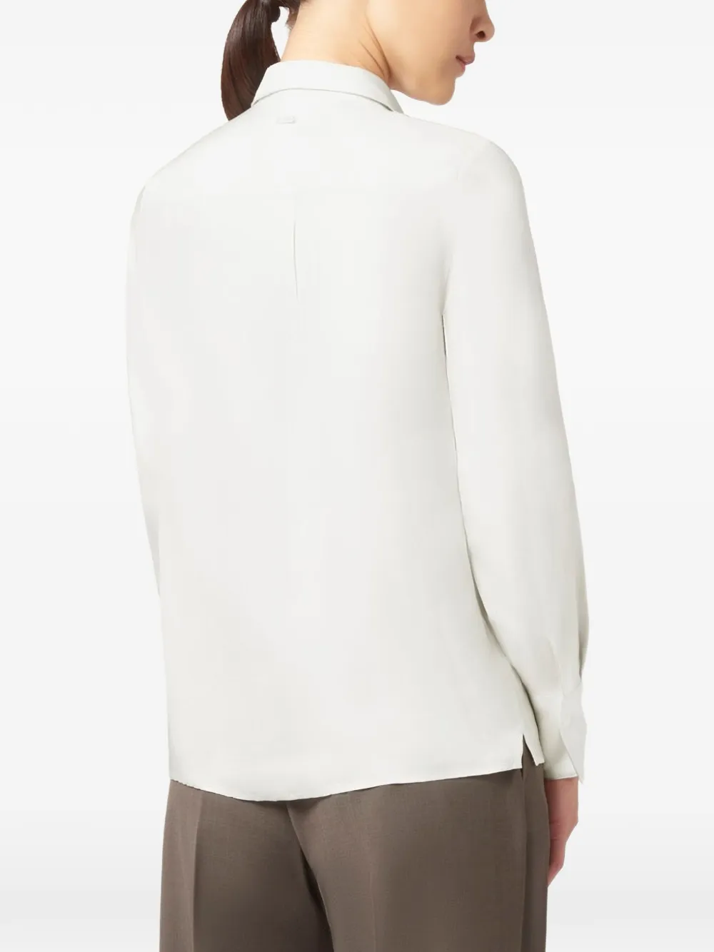 Paul & Shark silk twill long-sleeve shirt Wit
