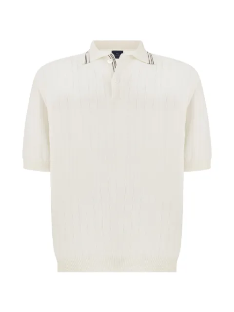Paul & Shark striped-trim ribbed-knit polo shirt