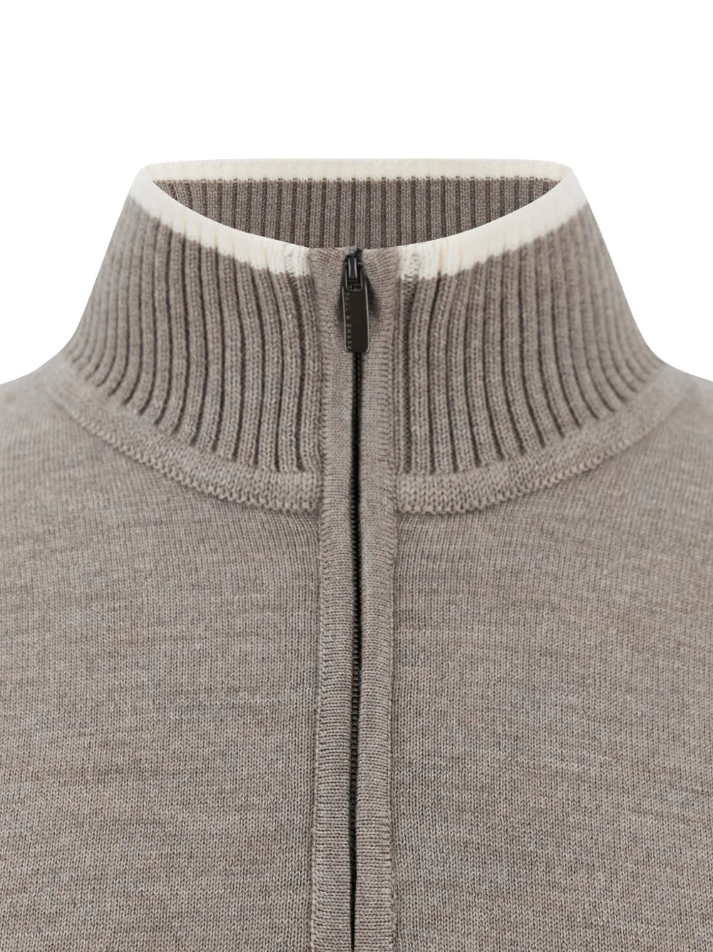 Paul & Shark half-zip striped-trim sweater Beige