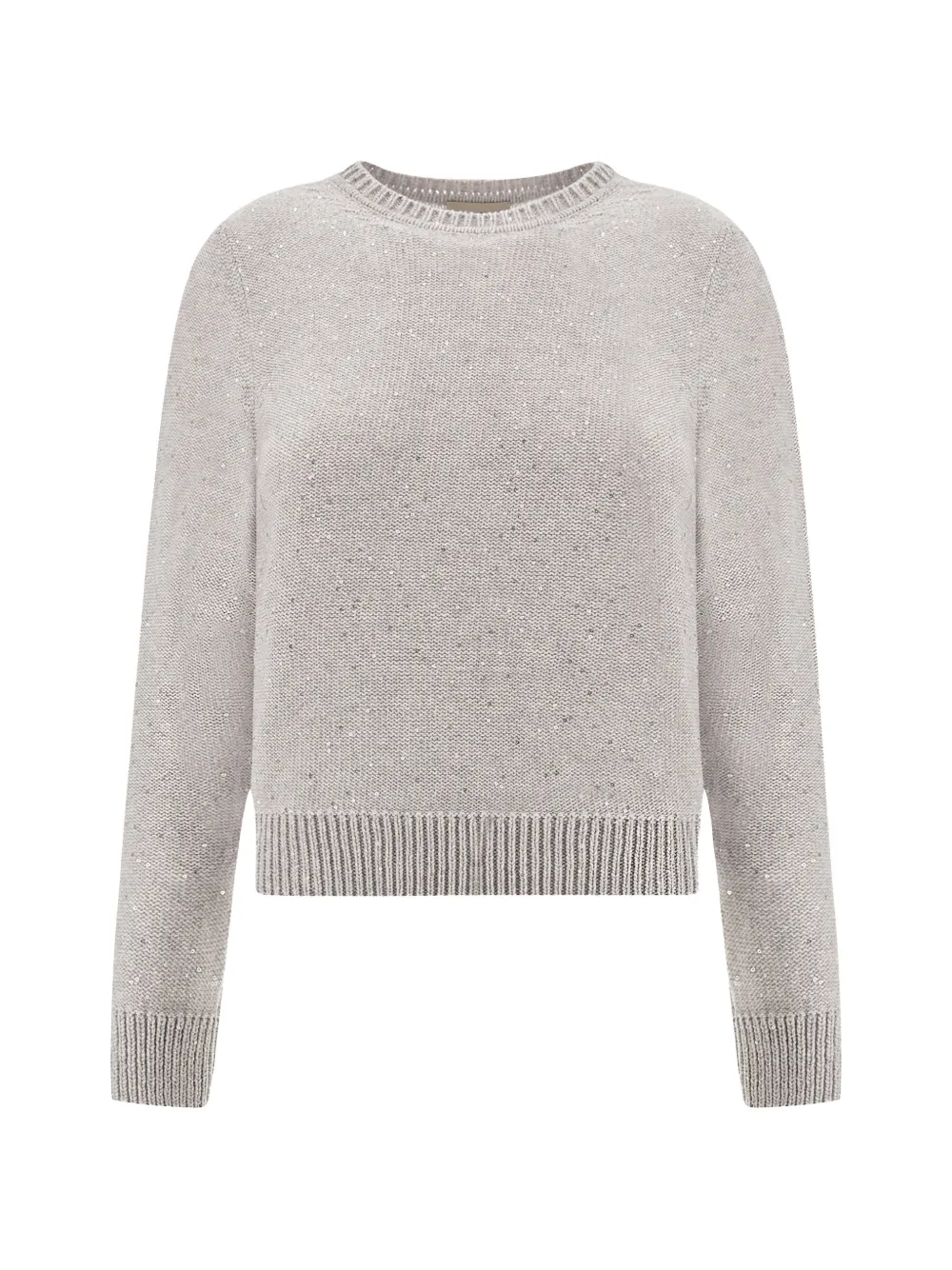 Paul & Shark Sequin-embellished Crew-neck Sweater In Gray