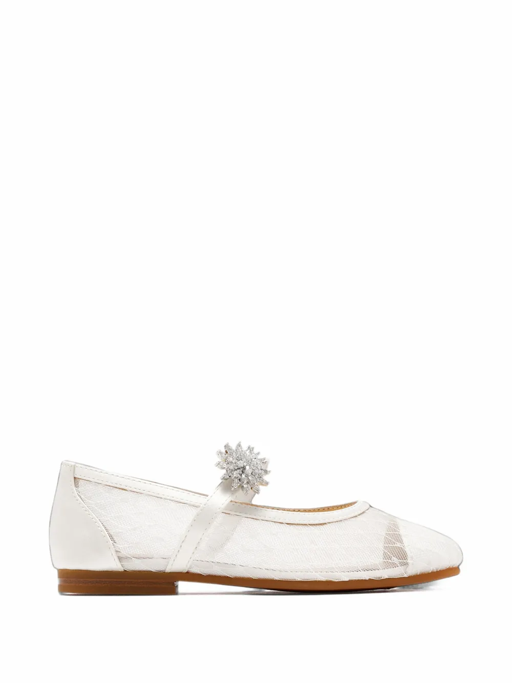 MACH & MACH Lotus crystal-embellished ballet flats - Bianco