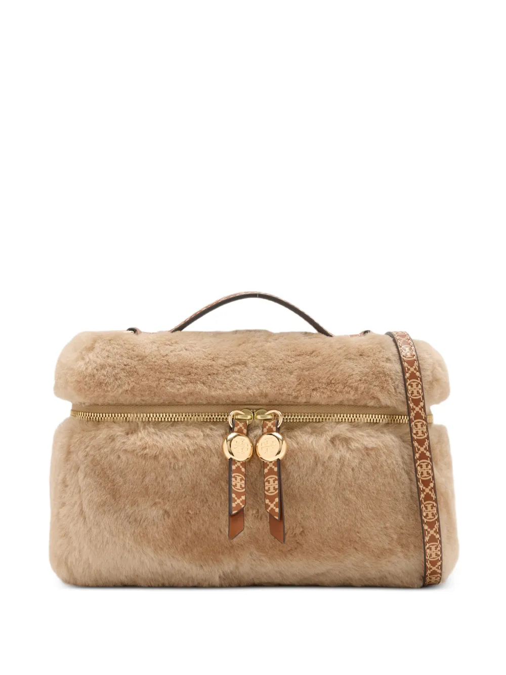 Tory Burch Romy shearling Slim Top Handle bag - Nude