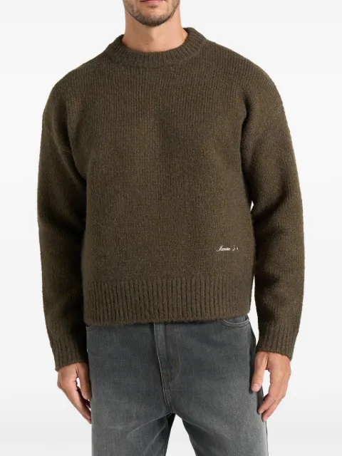 Manière De Voir KW001in olive brushed wool-blend knit signature jumper