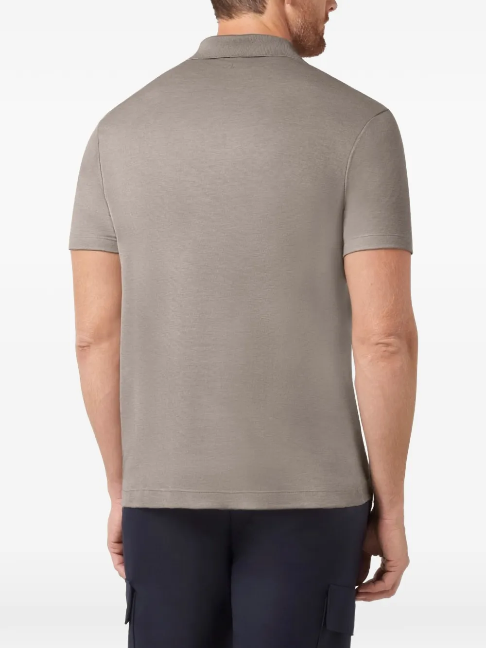 Paul & Shark T-shirt met polokraag en V-hals Grijs