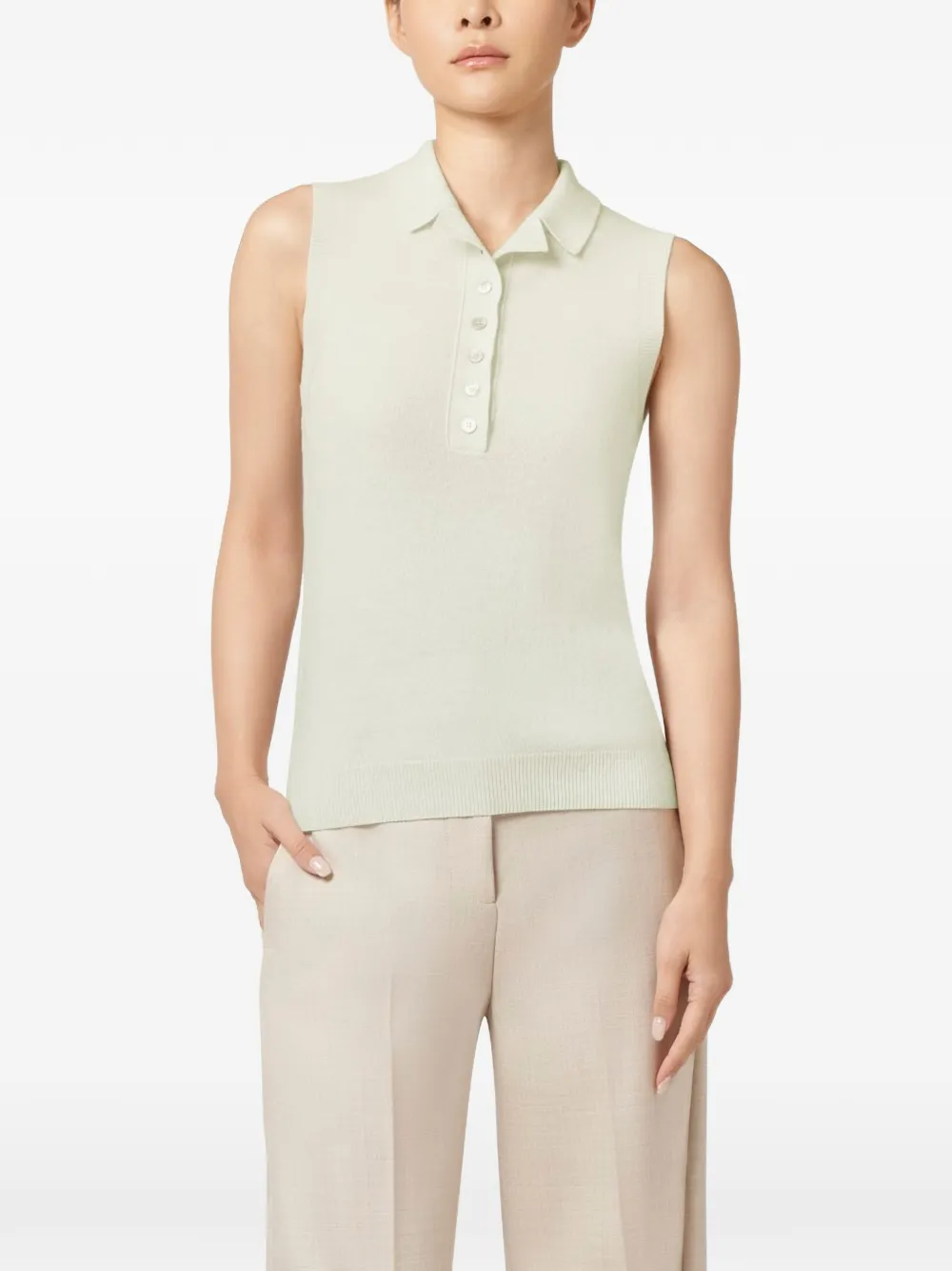 Paul & Shark sleeveless knitted polo shirt Beige