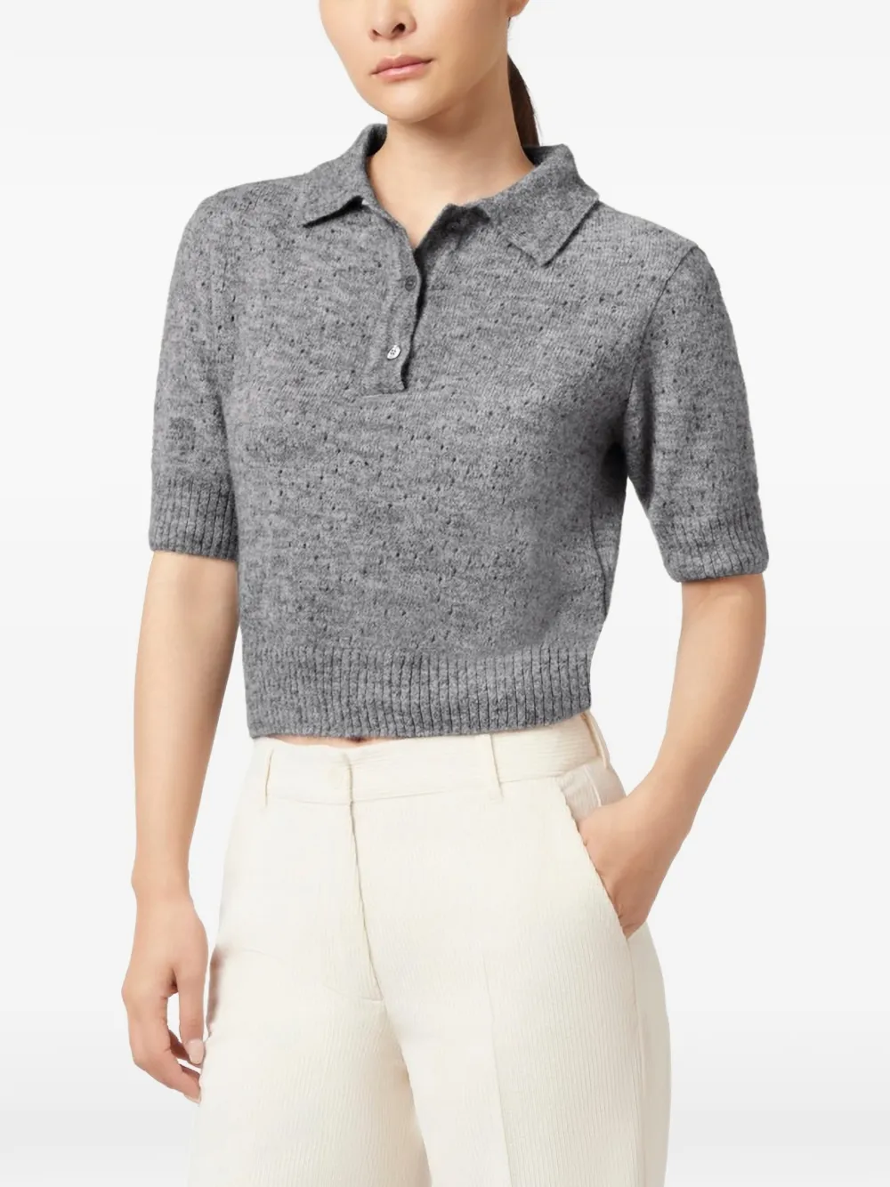 Paul & Shark short-sleeve knit polo shirt Grijs