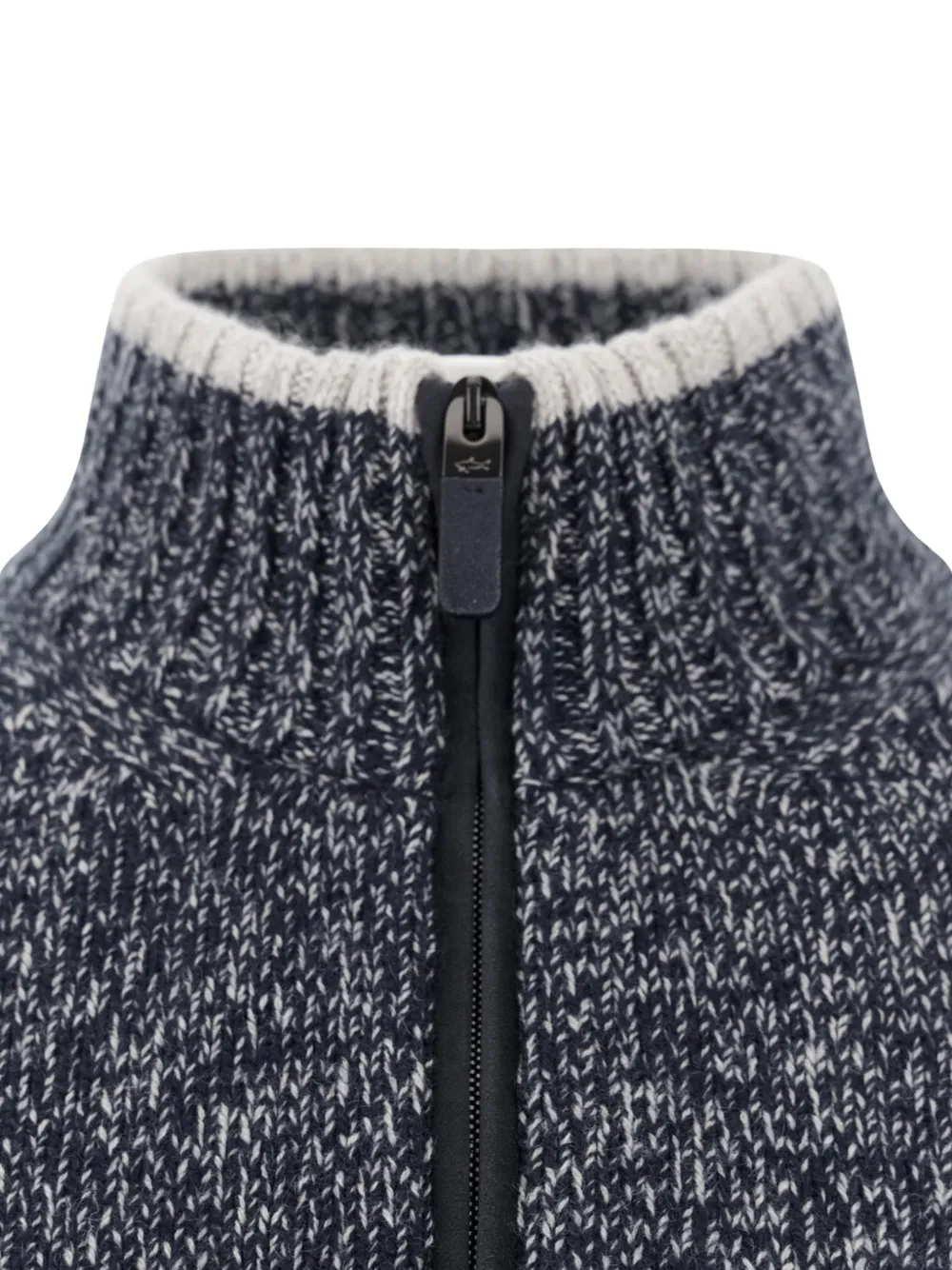 Paul & Shark zip-up marl-knit cardigan Blauw
