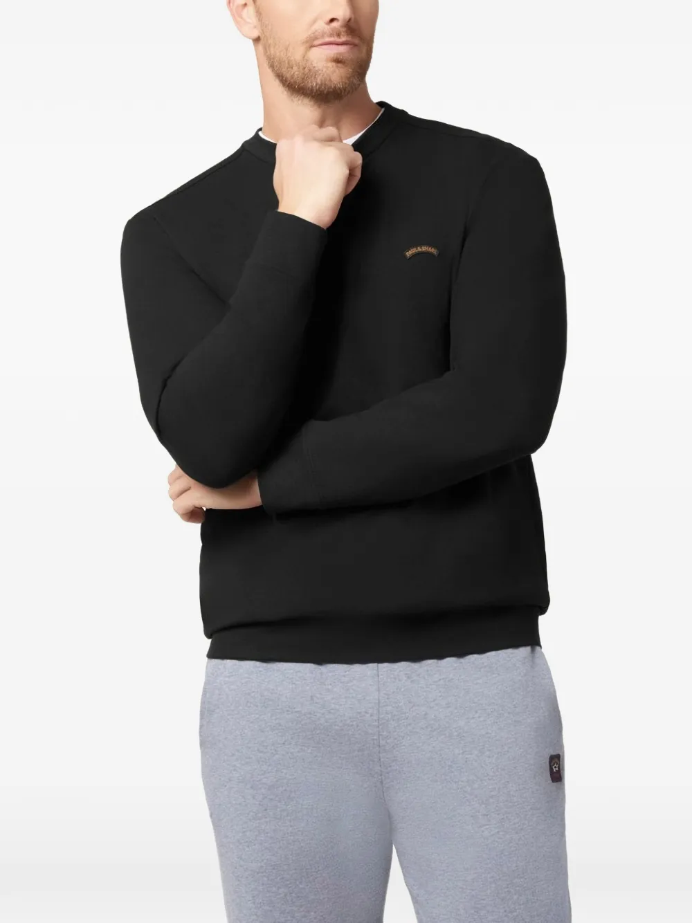 Paul & Shark crew-neck cotton sweatshirt Zwart