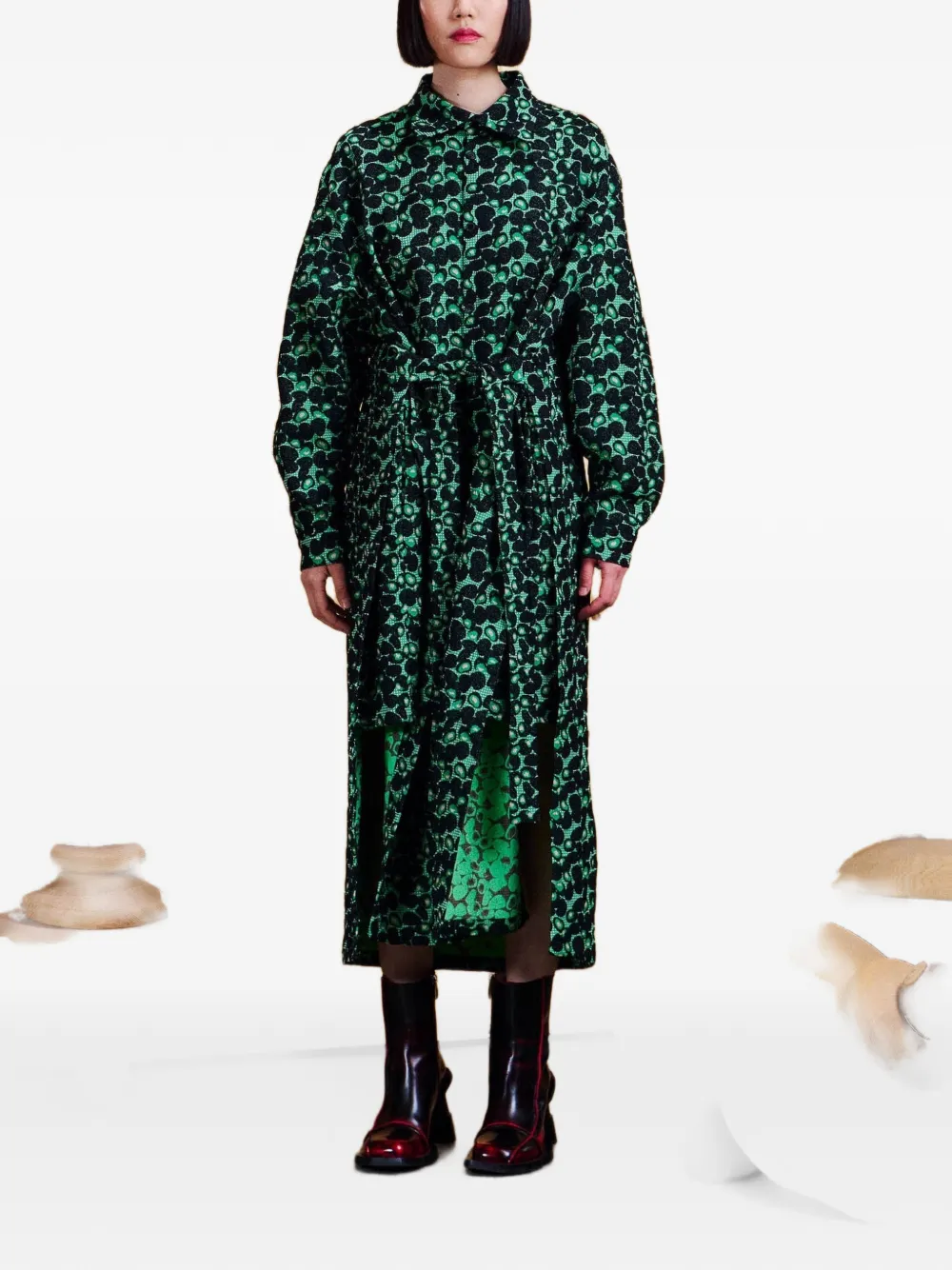Henrik Vibskov Love You Dress abstract-print midi dress - Green
