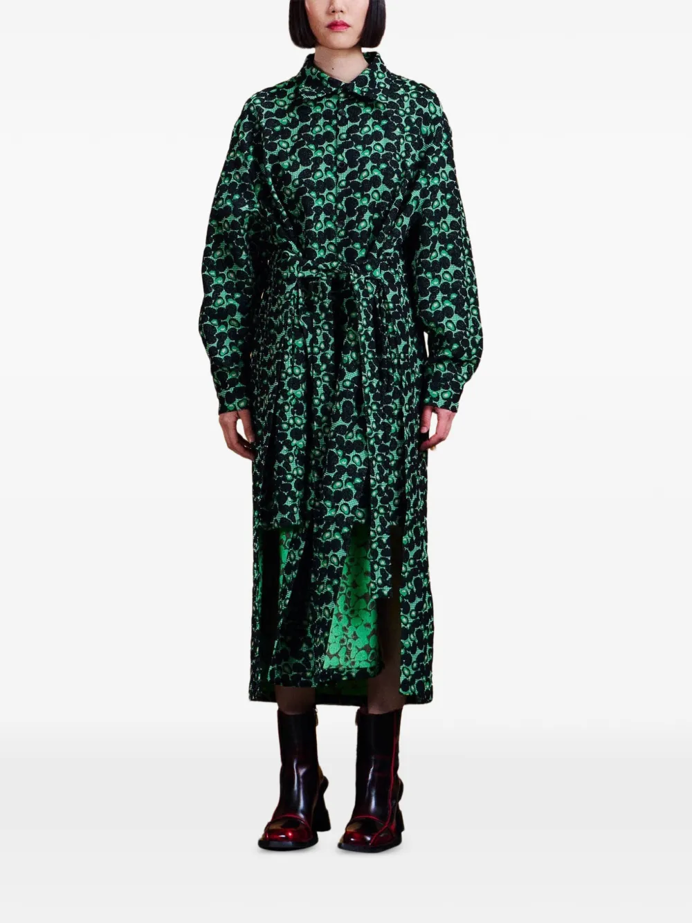 Henrik Vibskov Love You Dress abstract-print midi dress Groen