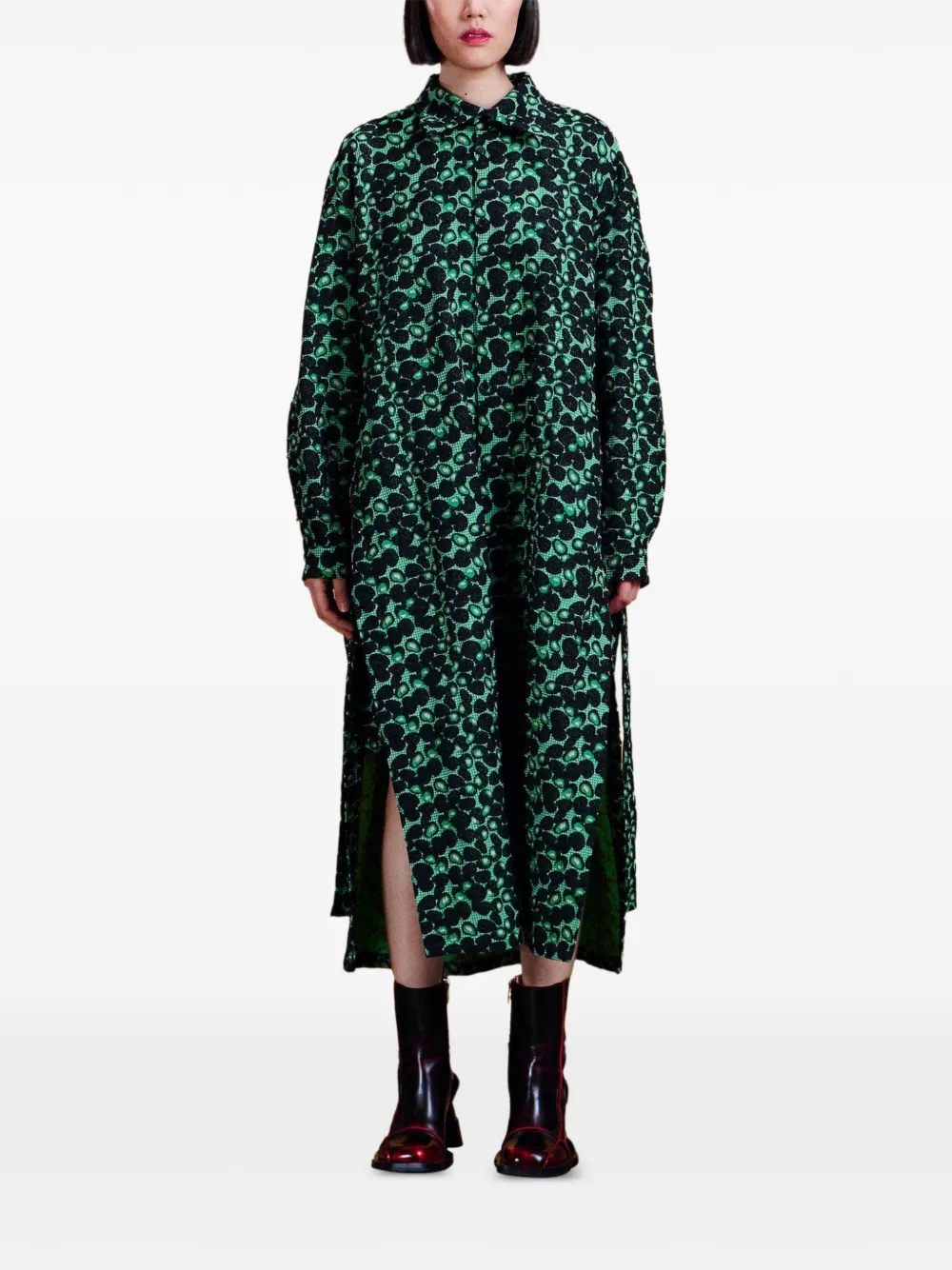 Henrik Vibskov Love You Dress abstract-print midi dress Groen