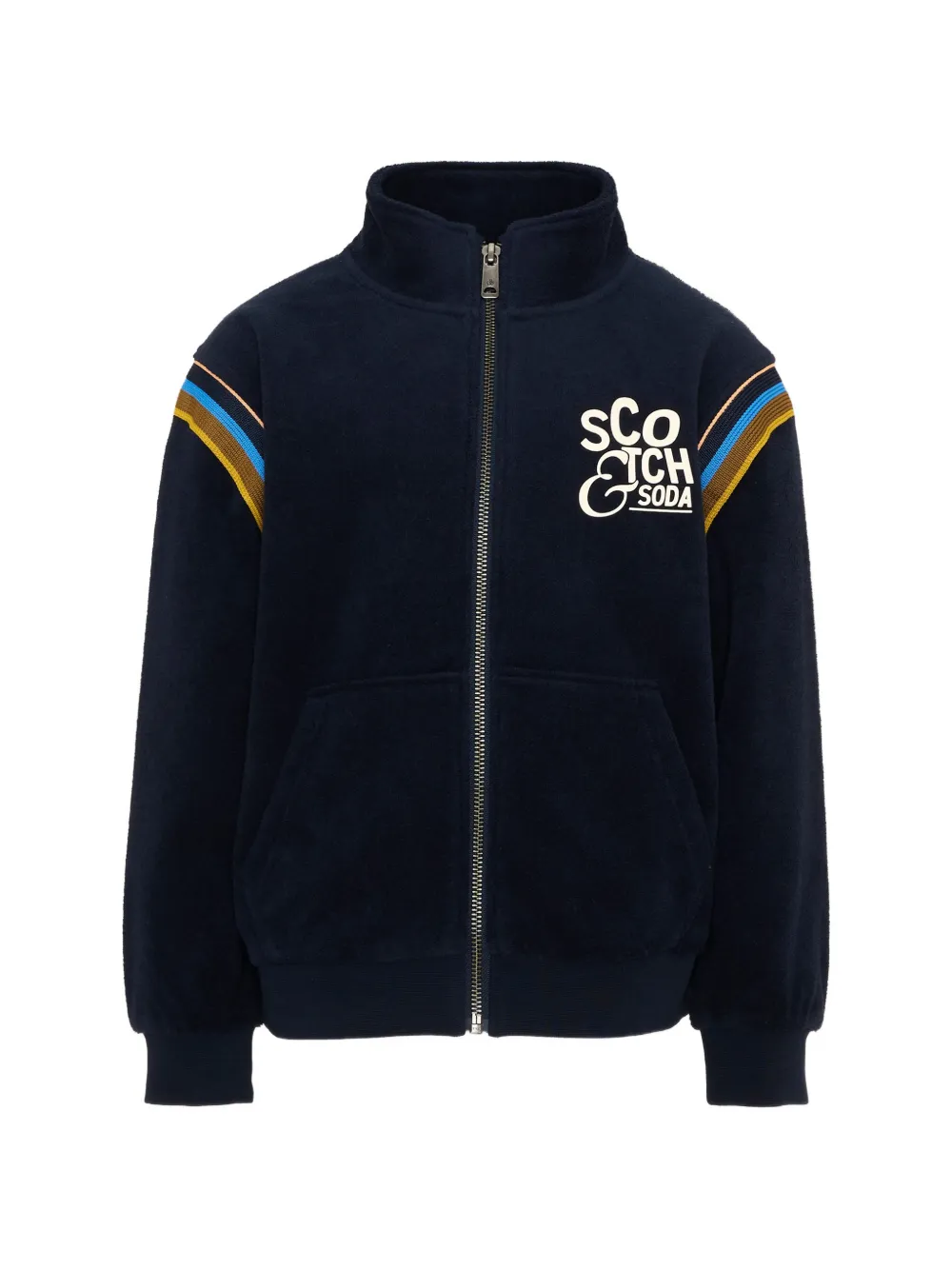Scotch & Soda Kids logo-print zip-up sweatshirt Blauw