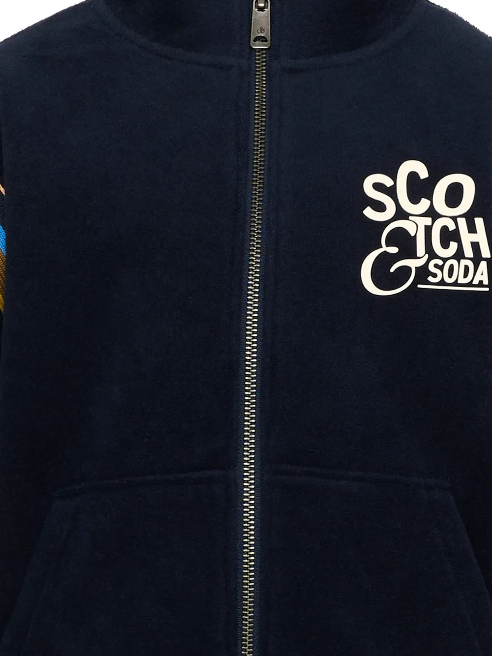 Scotch & Soda Kids logo-print zip-up sweatshirt Blauw