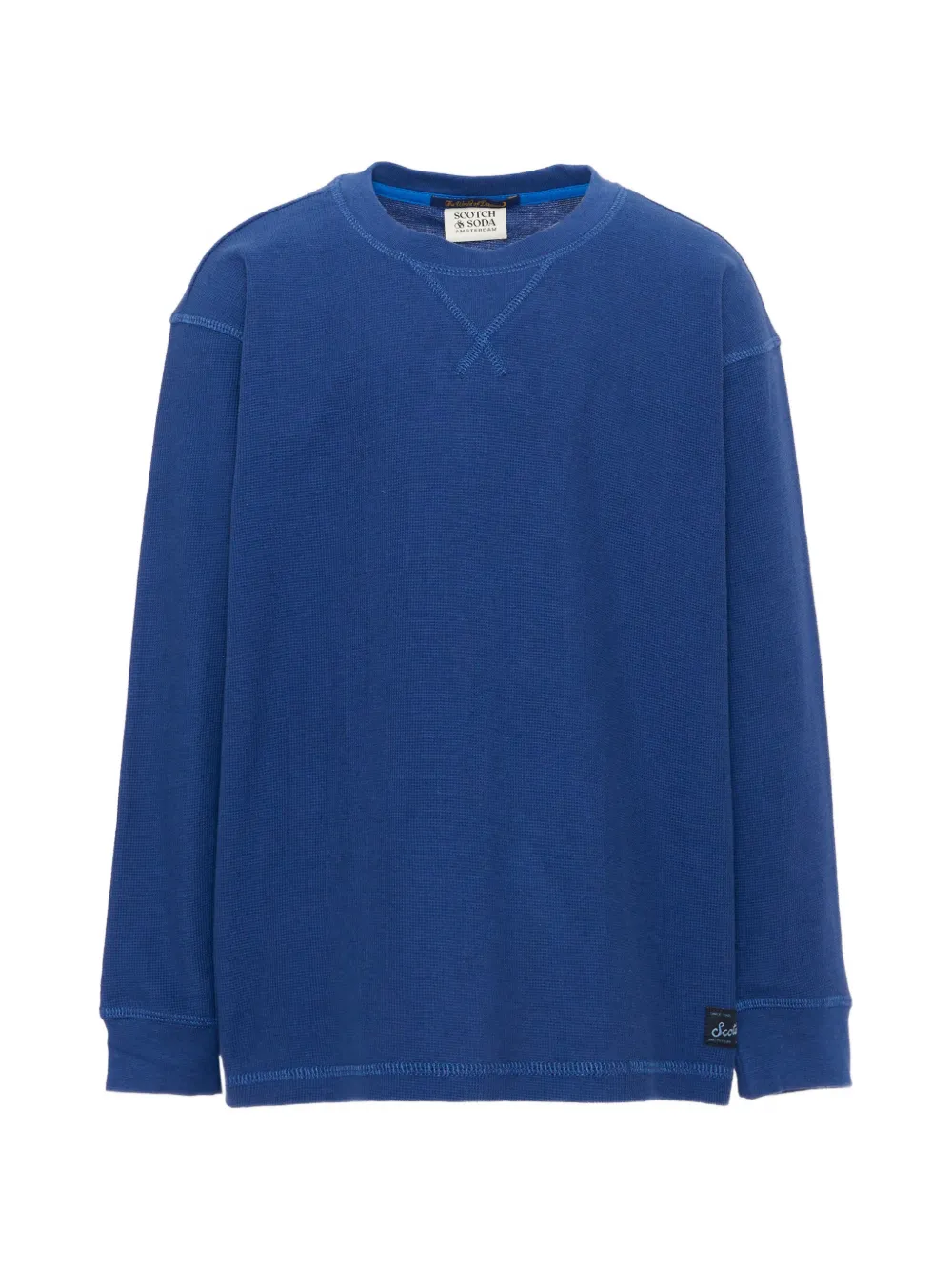 Scotch & Soda Kids waffle-knit long-sleeve T-shirt - Blu