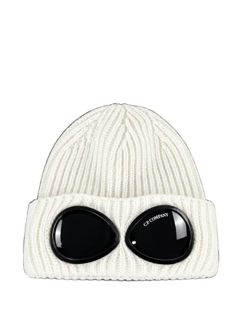 C.P. Company Kids Goggle-detail ribbed beanie hat