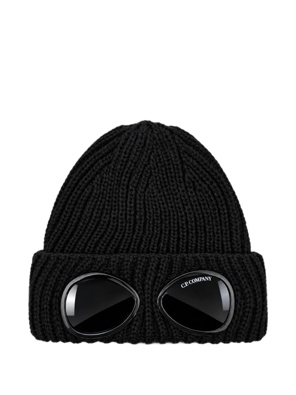 C.P. Company Kids Goggle rib-knit beanie hat Zwart