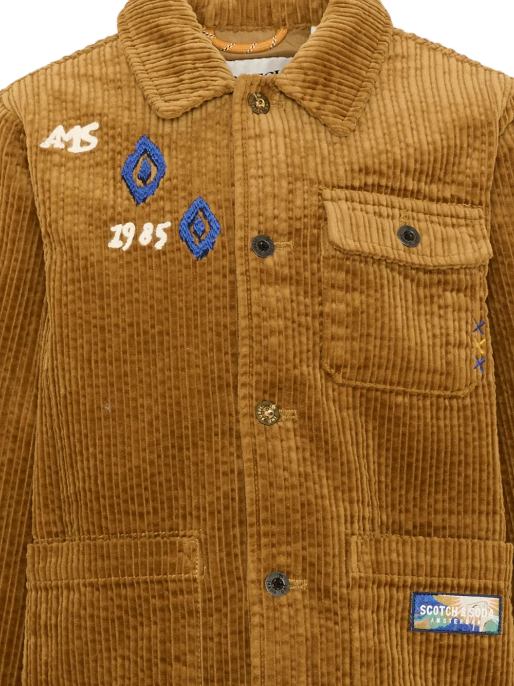 Scotch & Soda Kids embroidered corduroy jacket Bruin