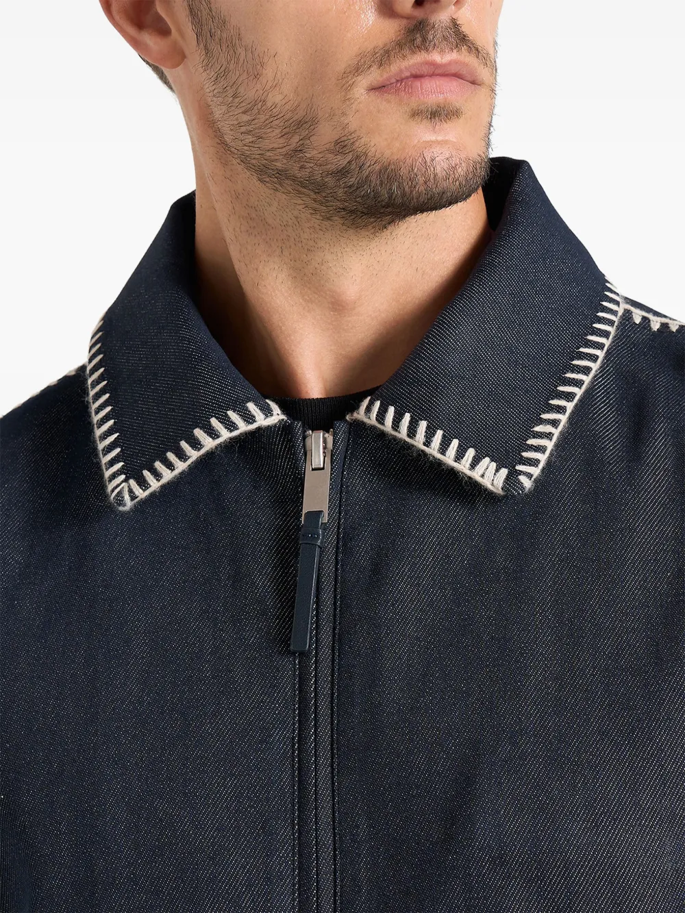 Manière De Voir Alex in indigo whipstitch boxy denim jacket Blauw