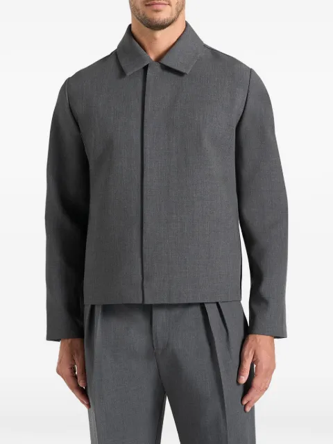 Manière De Voir Bram minimal tailored wool-blend jacket charcoal grey