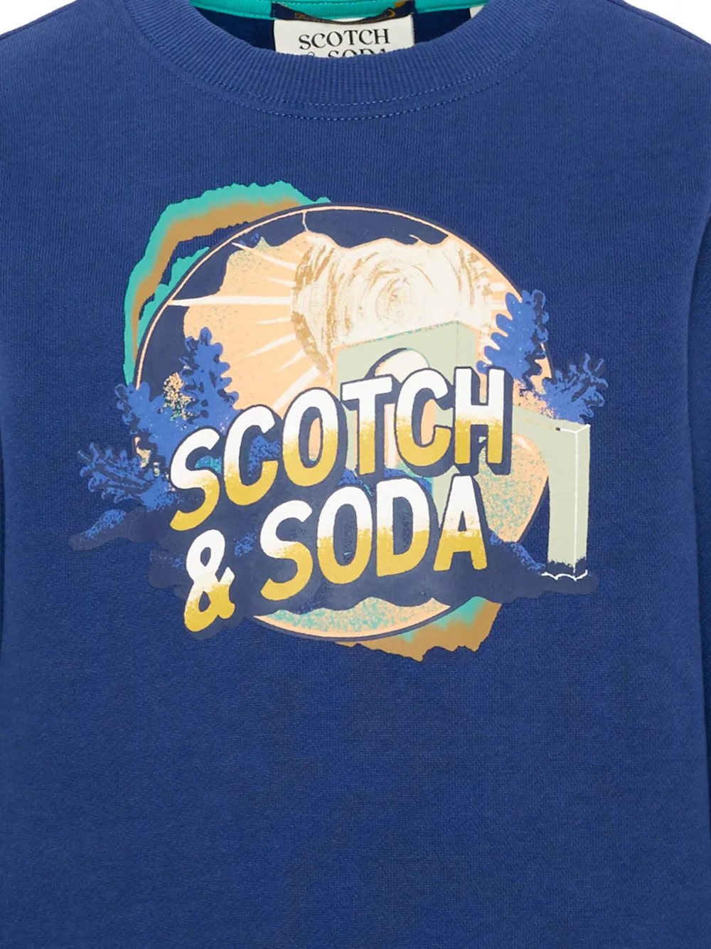 Scotch & Soda Kids graphic-print sweater Blauw
