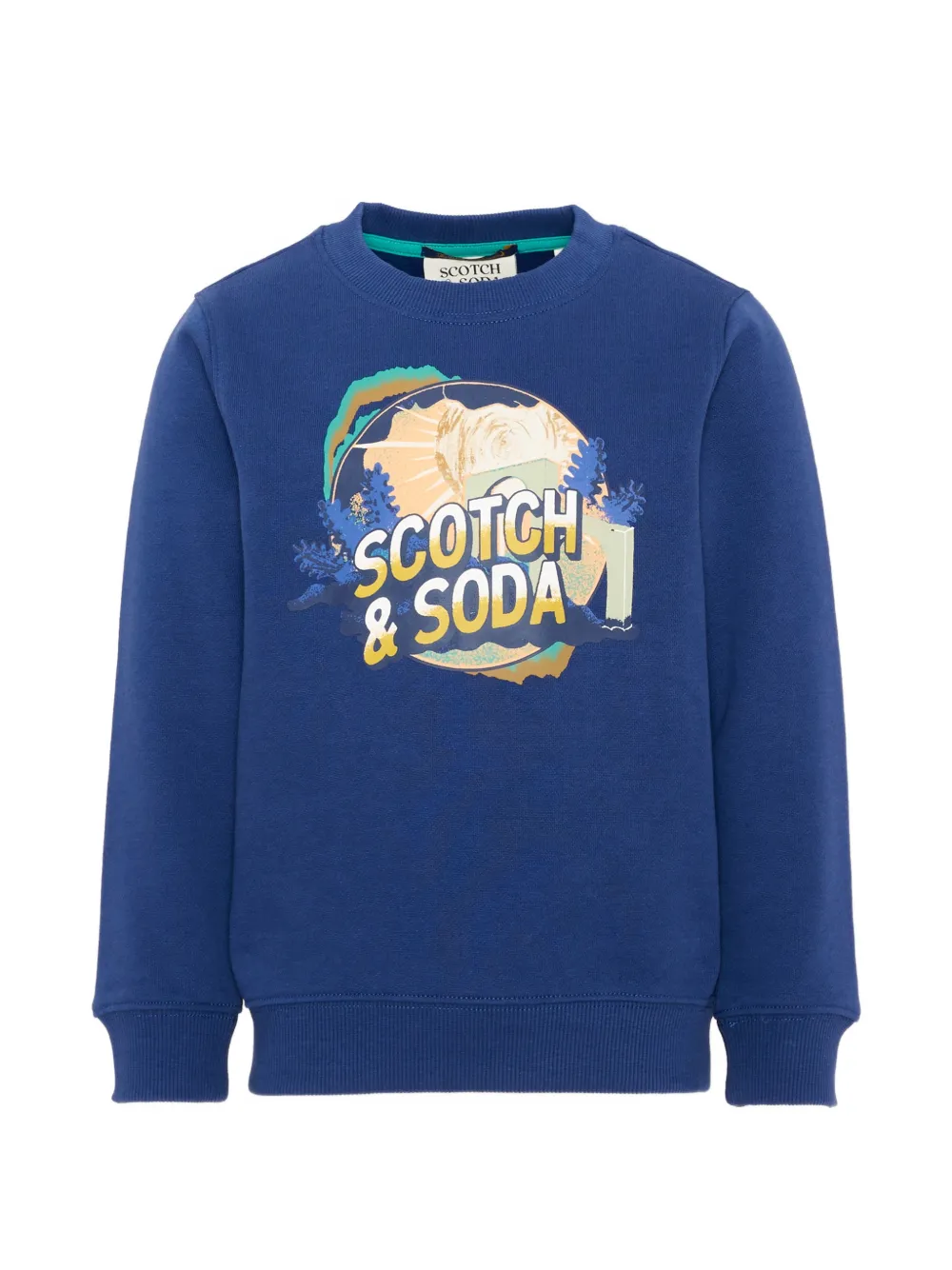 Scotch & Soda Kids graphic-print sweater Blauw
