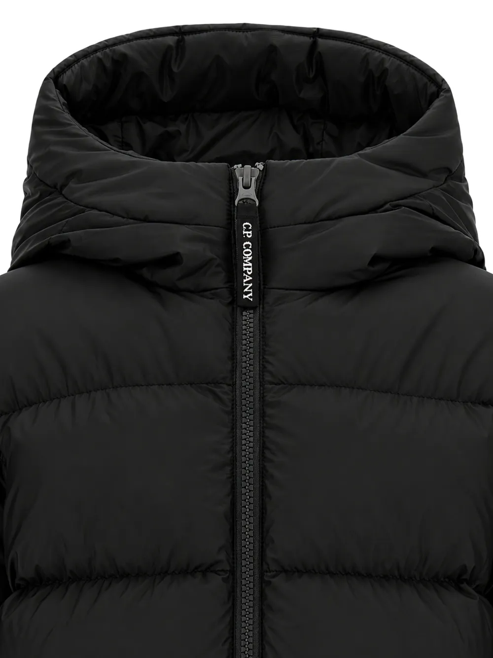 C.P. Company Kids quilted hooded jacket Zwart