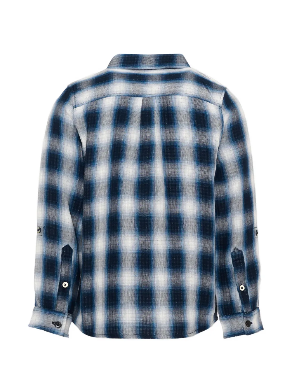 Scotch & Soda Kids check-pattern long-sleeve shirt Blauw