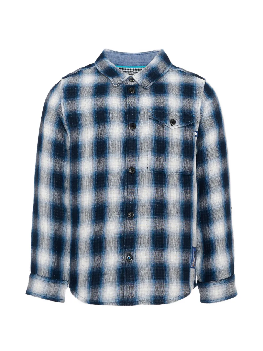 Scotch & Soda Kids check-pattern long-sleeve shirt Blauw