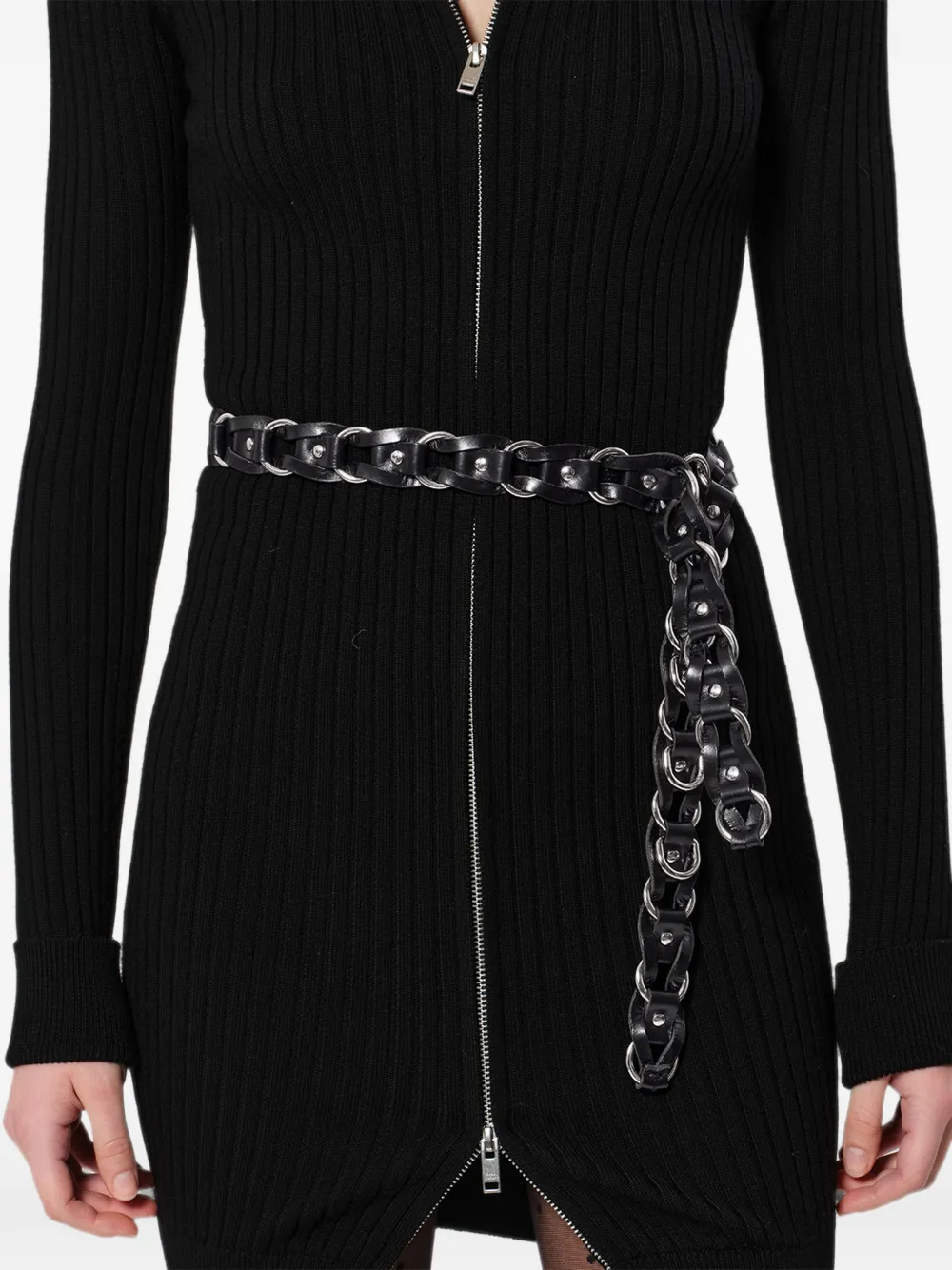 ISABEL MARANT Bali Hook leather belt Zwart