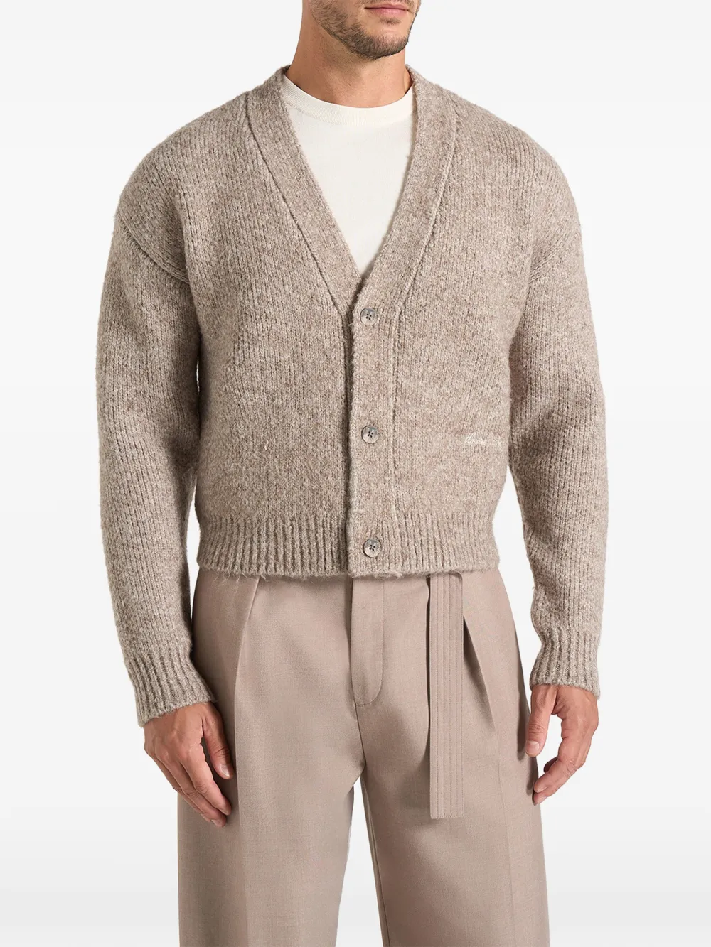 Manière De Voir Charlie brushed-knit cardigan - Nude