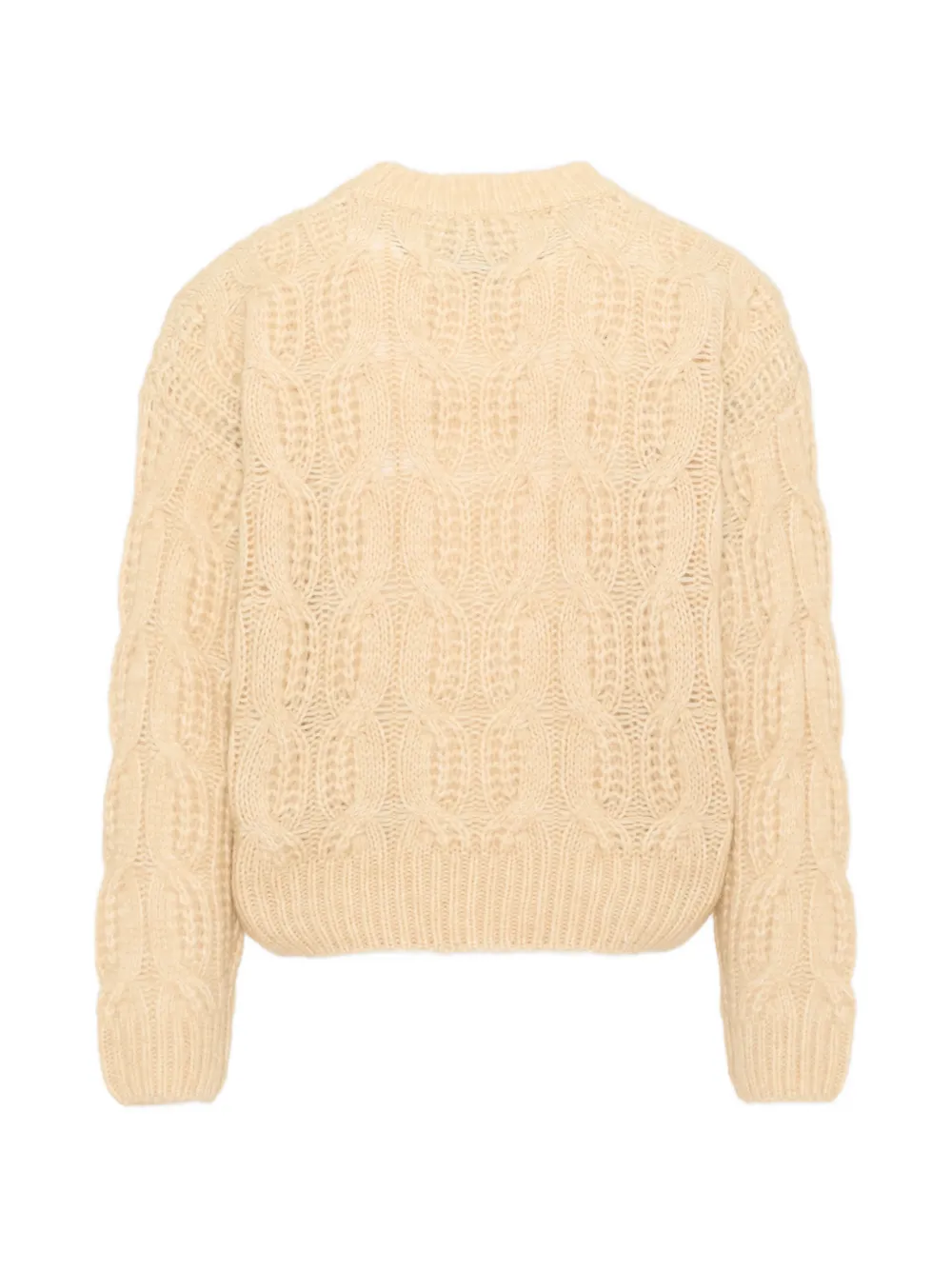 Scotch & Soda Kids cable-knit logo-patch sweater Beige