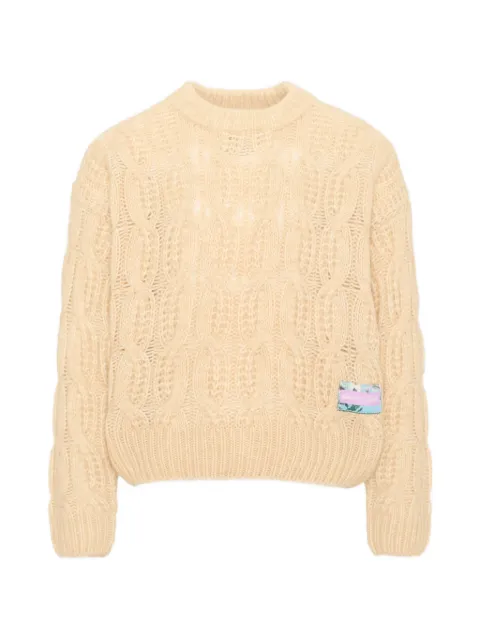 Scotch & Soda Kids cable-knit logo-patch sweater