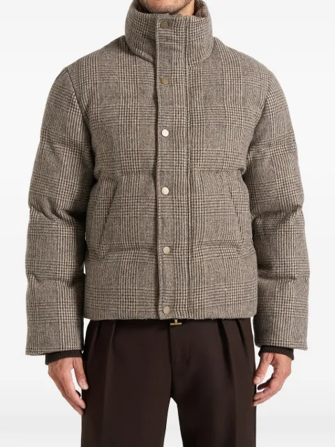 Manière De Voir Tate in brown check wool puffer jacket