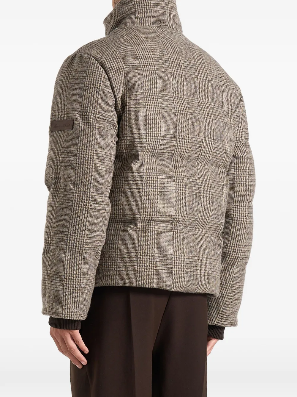 Manière De Voir Tate in brown check wool puffer jacket Bruin