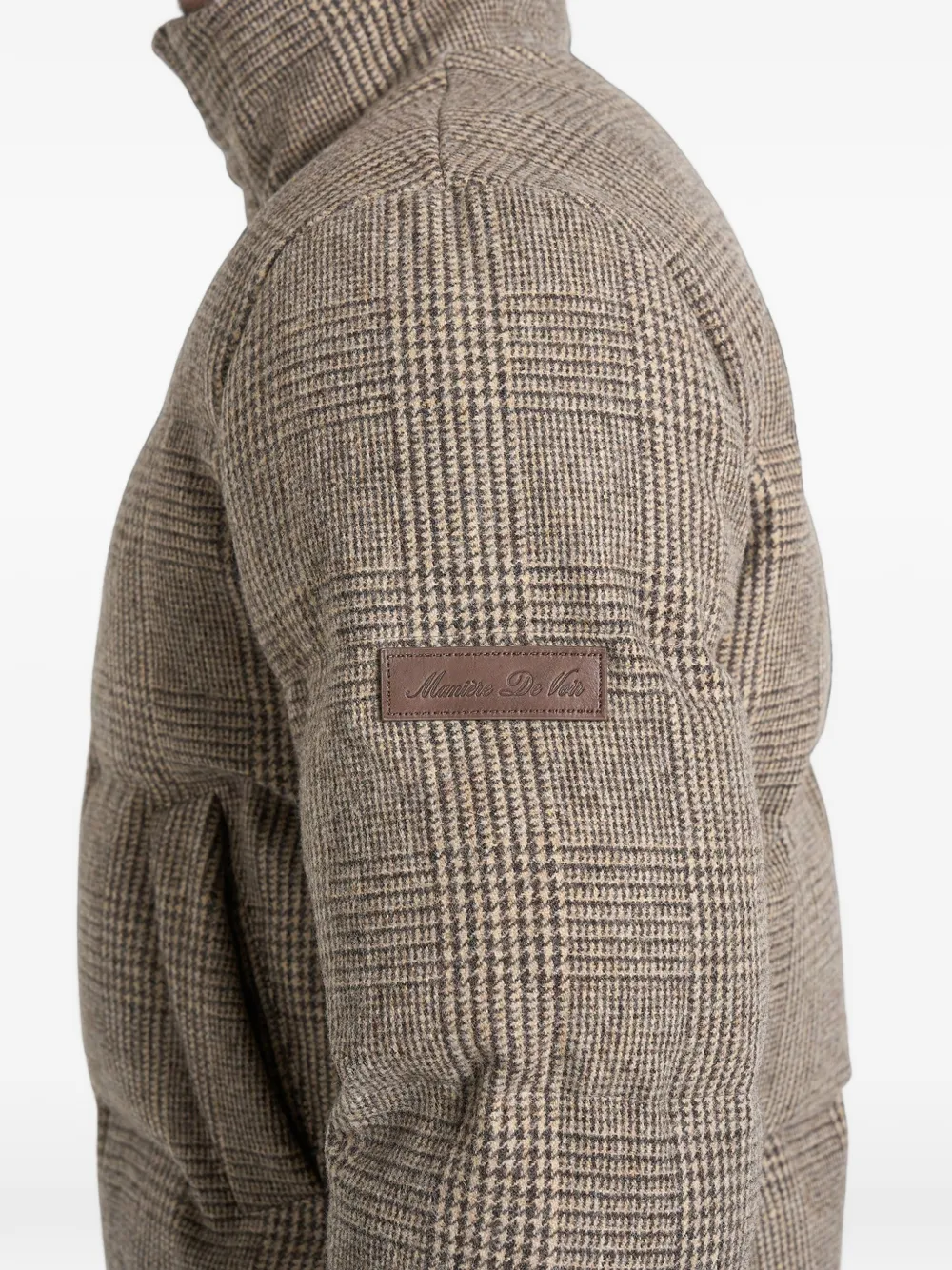 Manière De Voir Tate in brown check wool puffer jacket Bruin
