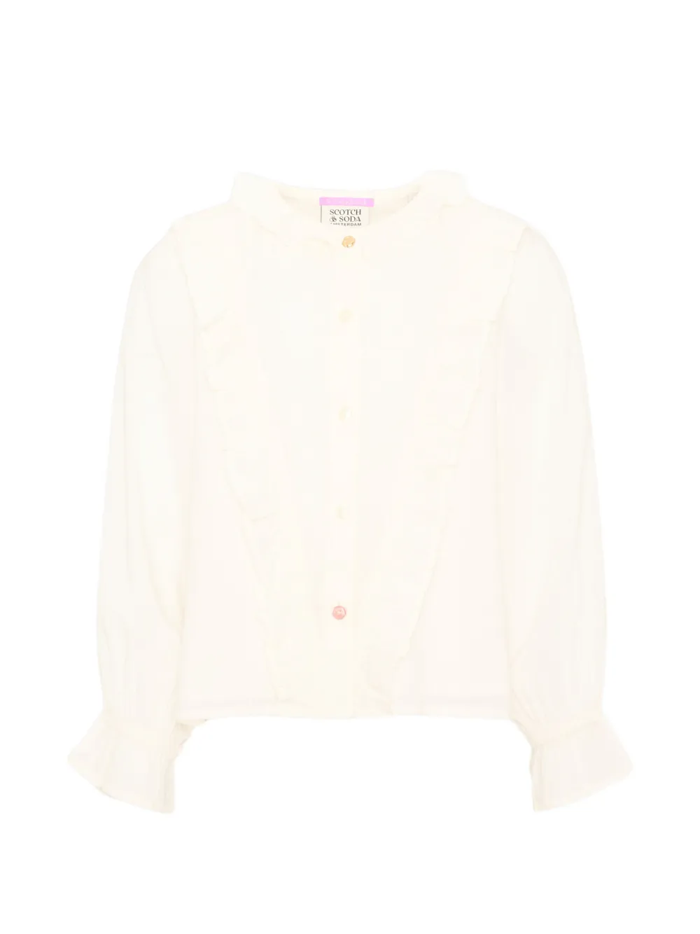 Scotch & Soda Kids ruffle-trimmed long-sleeve shirt Wit