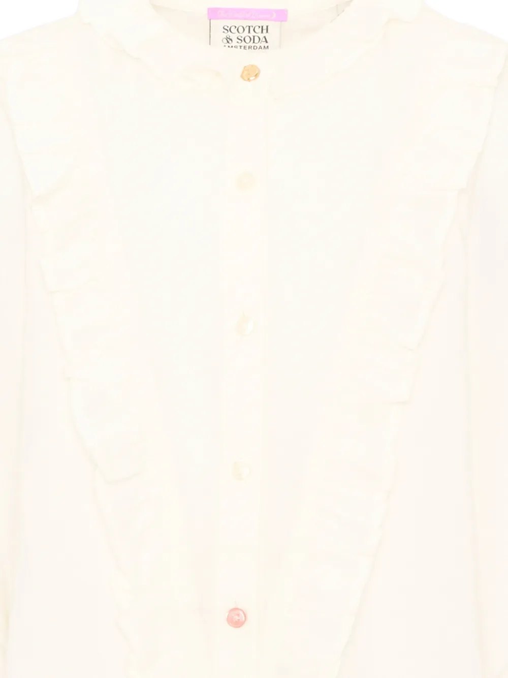 Scotch & Soda Kids ruffle-trimmed long-sleeve shirt Wit