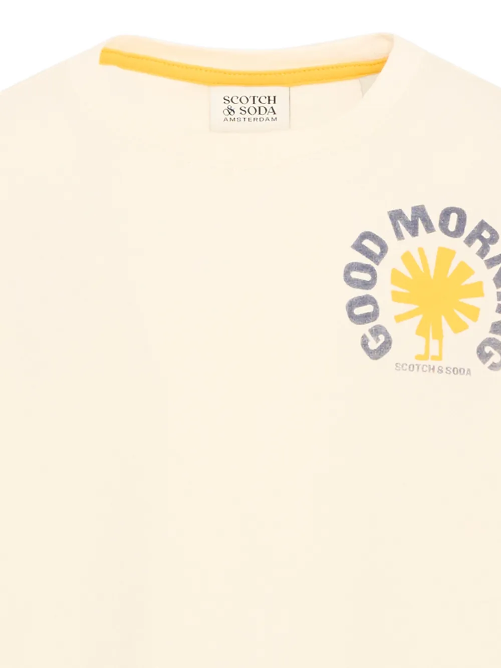 Scotch & Soda Kids graphic-print long-sleeve T-shirt Beige