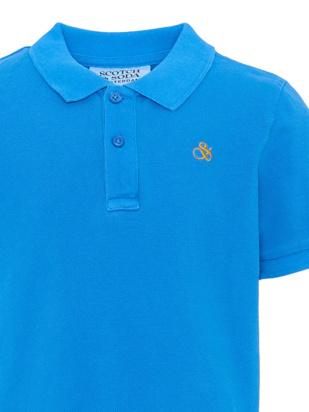 Scotch & Soda Kids logo-embroidered polo shirt Blauw