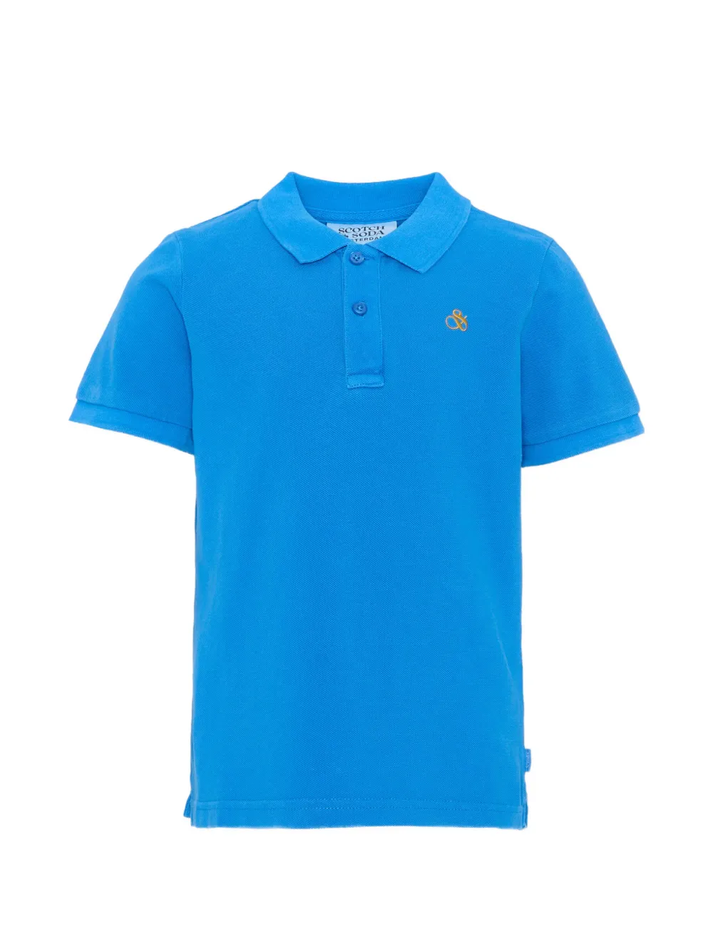Scotch & Soda Kids logo-embroidered polo shirt - Blu