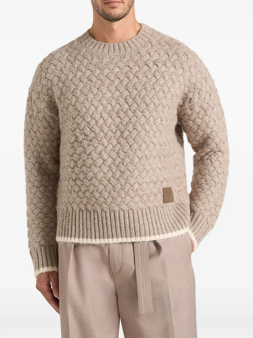 Manière De Voir Soren in beige waffle-knit jumper - Toni neutri