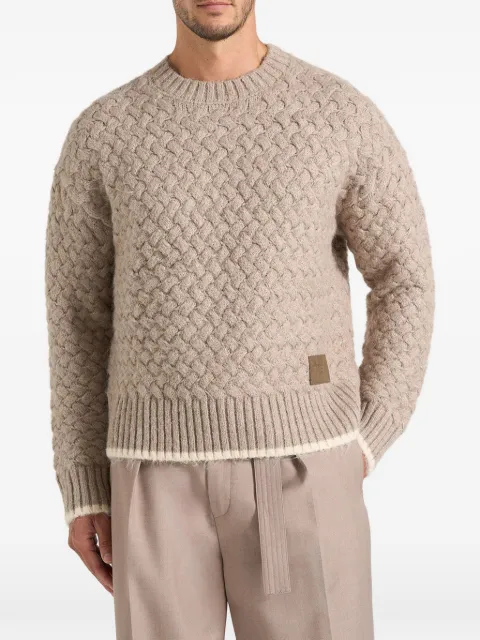 Manière De Voir Soren in beige waffle-knit jumper