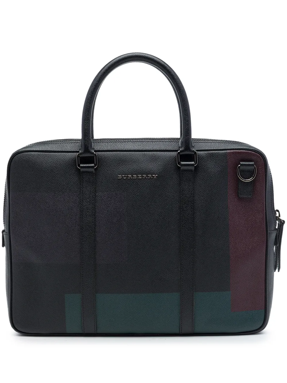 Burberry Pre-Owned 2000-2017 Grained Calfskin Colorblock Newburg business bag - Schwarz